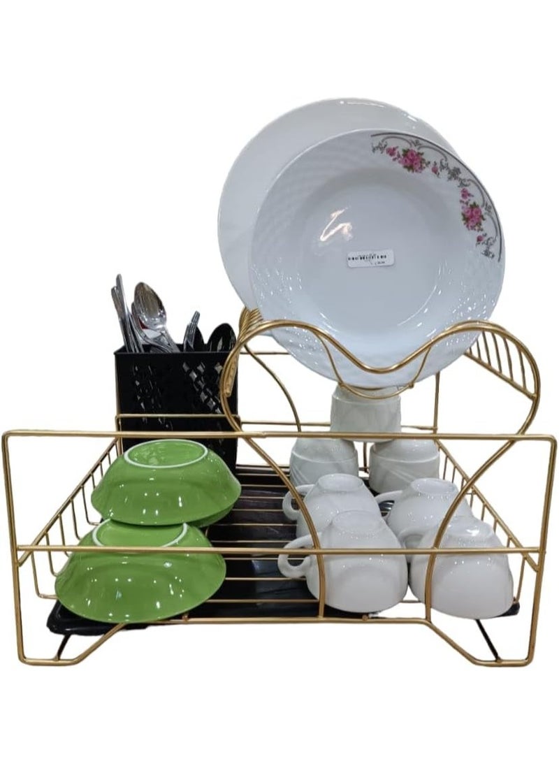 Tiba American model full metal kitchen dish drainer with scratch-resistant gold plating and anti-rust  - Image 2