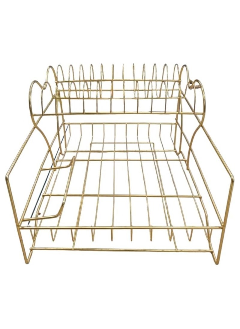 Tiba American model full metal kitchen dish drainer with scratch-resistant gold plating and anti-rust  - Image 3