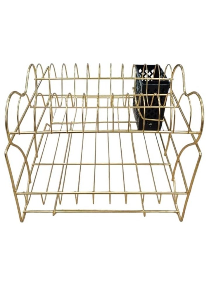 Tiba American model full metal kitchen dish drainer with scratch-resistant gold plating and anti-rust  - Image 4