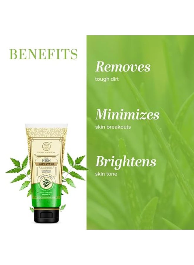 كادي نيتشورال غسول الوجه الطبيعي من خادي بزيت النيم الأيورفيدي | للبشرة المعرضة لحب الشباب | خالٍ من البارابين وكبريتات لوريل الصوديوم | مناسب لجميع أنواع البشرة | ٢١٠ مل - Image 2