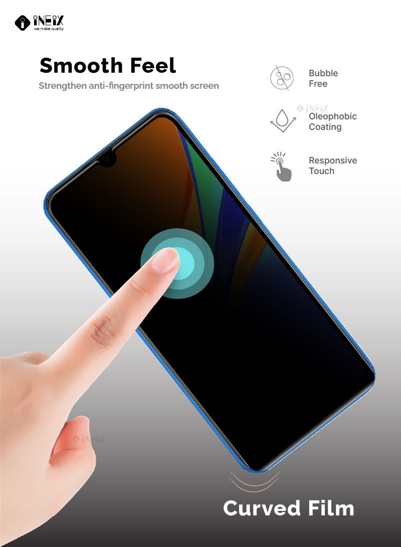 إينيكس ثلاث قطع عالية النقاء من واقي حماية الشاشة من الخدوش والصدمات لهاتف شاوميريدمي 9C  - شفاف/أسود - Image 4