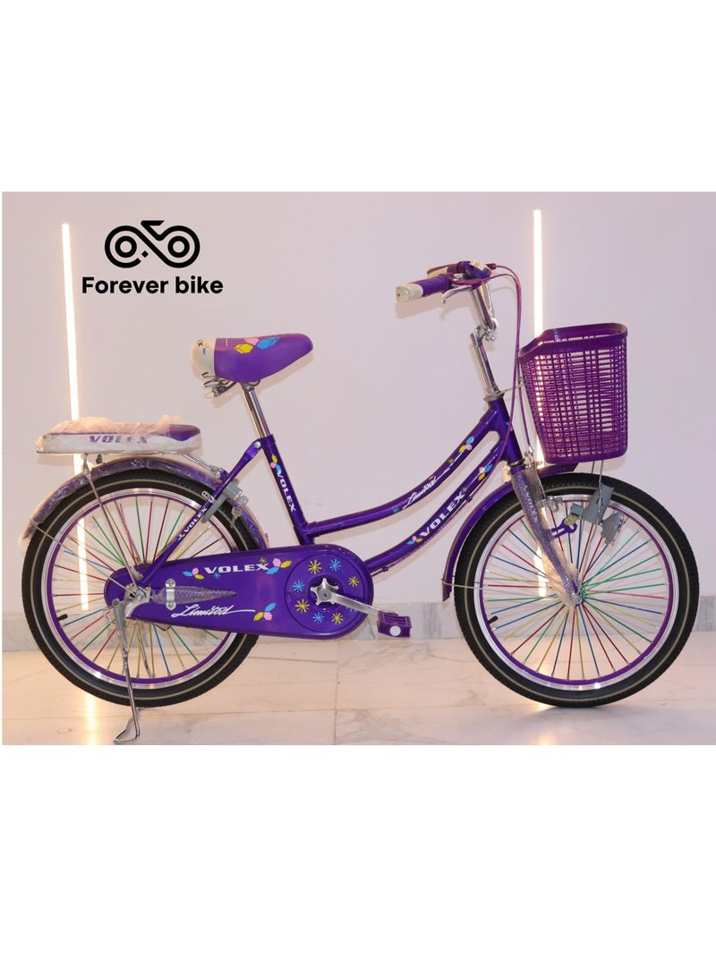 Bike Volex 20-Inch Kids Bicycle – 1 Speed with Basket (Multicolor)