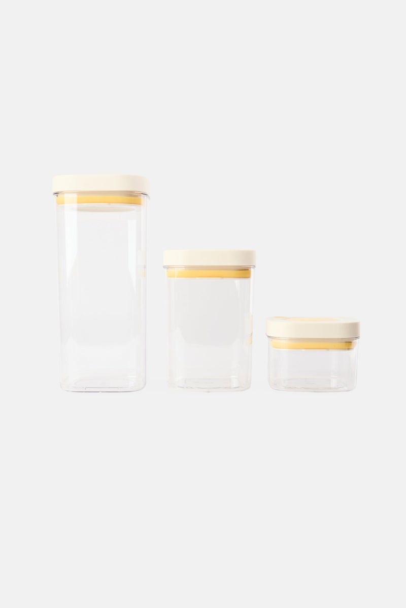 Bebe Home 3 Pieces Airtight Organizers Set, Transparent - Image 1