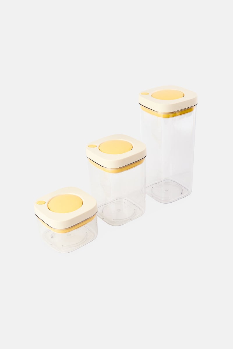 Bebe Home 3 Pieces Airtight Organizers Set, Transparent - Image 2