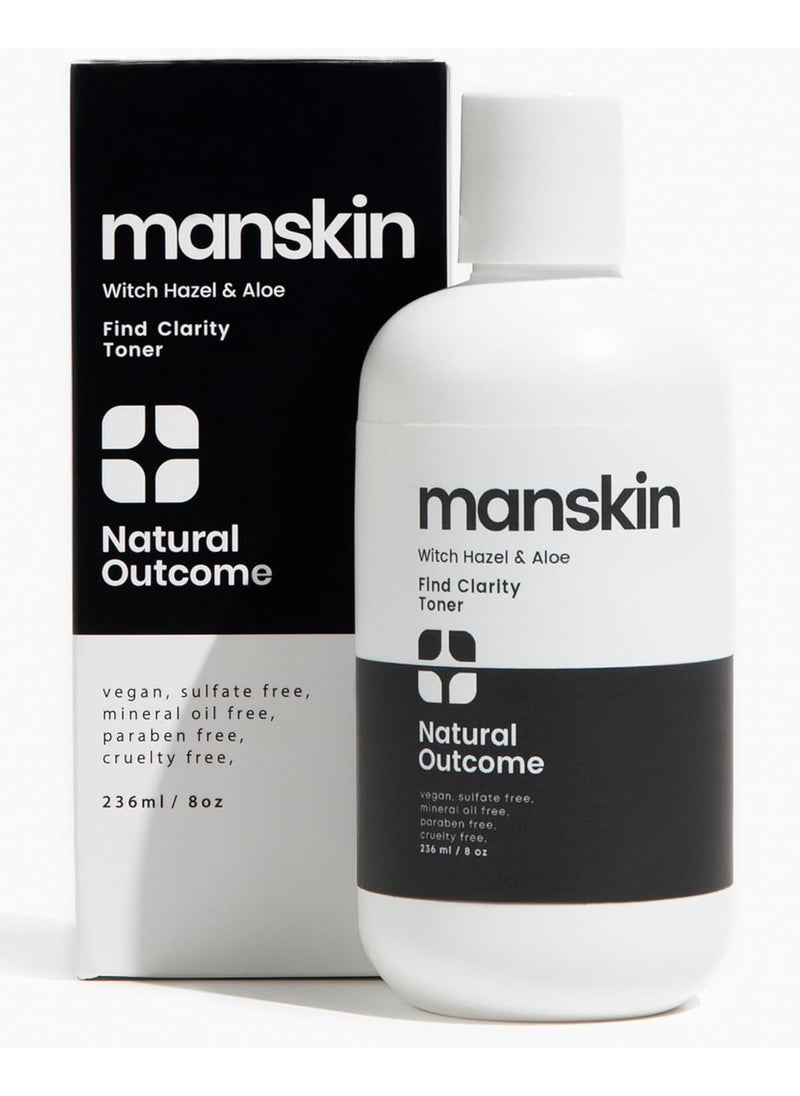 natural outcome - Man Skin Face Toner  Natural Daily Toner Enhances Men Facial Complexion  Pore Cleansing Facial Astringent with Witch Hazel  Aloe Vera for All Skin Types  8 Oz - Image 1