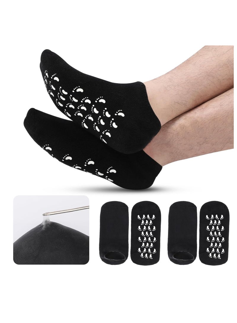 YelaJoy Silicone Moisturizing Socks for Men and Woman，Soft Non-slip Foot Care Socks,  Feet Moisturizing Socks for Dry Cracked Feet (3 Pairs，23*30 cm)  - Image 1