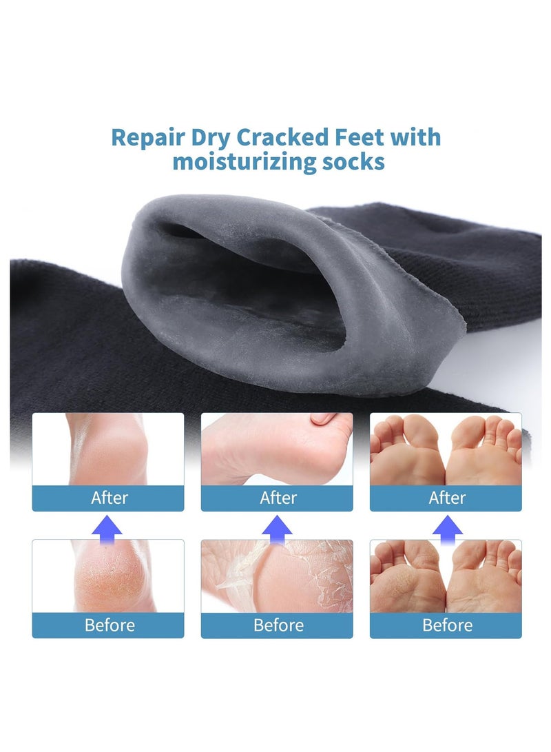 YelaJoy Silicone Moisturizing Socks for Men and Woman，Soft Non-slip Foot Care Socks,  Feet Moisturizing Socks for Dry Cracked Feet (3 Pairs，23*30 cm)  - Image 4