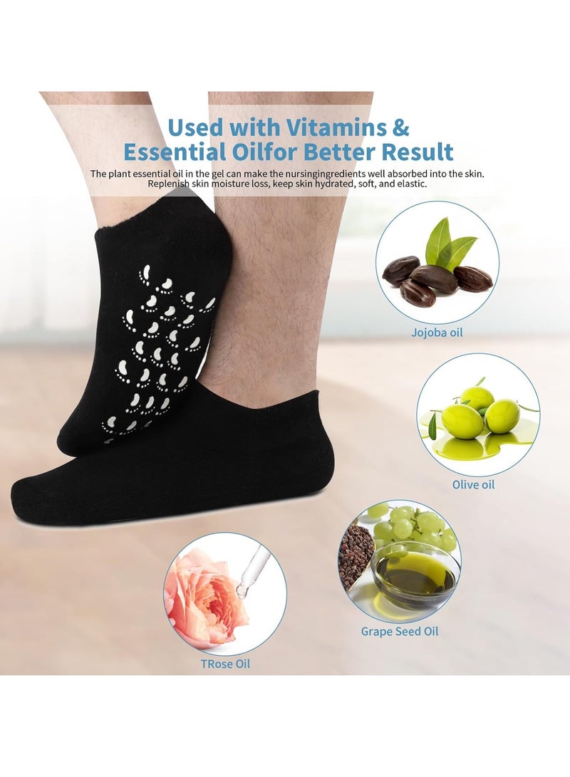 YelaJoy Silicone Moisturizing Socks for Men and Woman，Soft Non-slip Foot Care Socks,  Feet Moisturizing Socks for Dry Cracked Feet (3 Pairs，23*30 cm)  - Image 5
