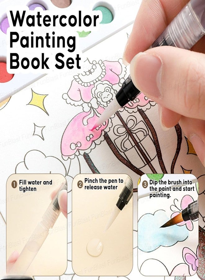 SNEVIL Watercolor Painting and Doodle Set for Kids - DIY Graffiti Coloring Note-Book Magic Books with Pigments and Paper, Suitable for Kindergarten and Kids Art Projects with Color (Rabbit, 1) - Image 4