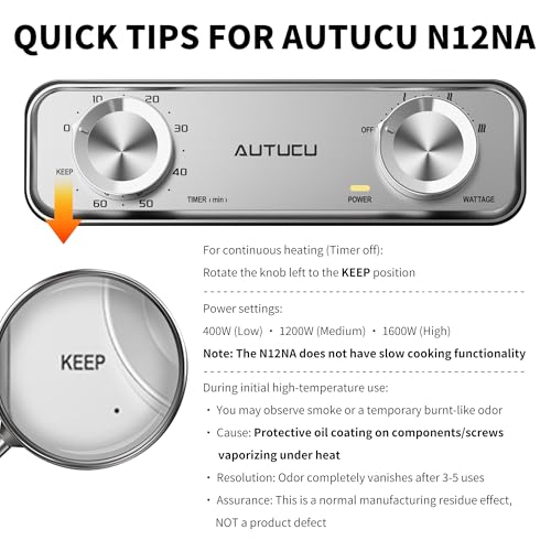 AUTUCU 6-Quart Electric Skillet, Hot Pot | Non-Stick PFOA-Free Ceramic-Coated Pot, 1600W, Timer & 3 Power Settings for Steak, Egg, Ramen, Nonstick Pot - Image 3