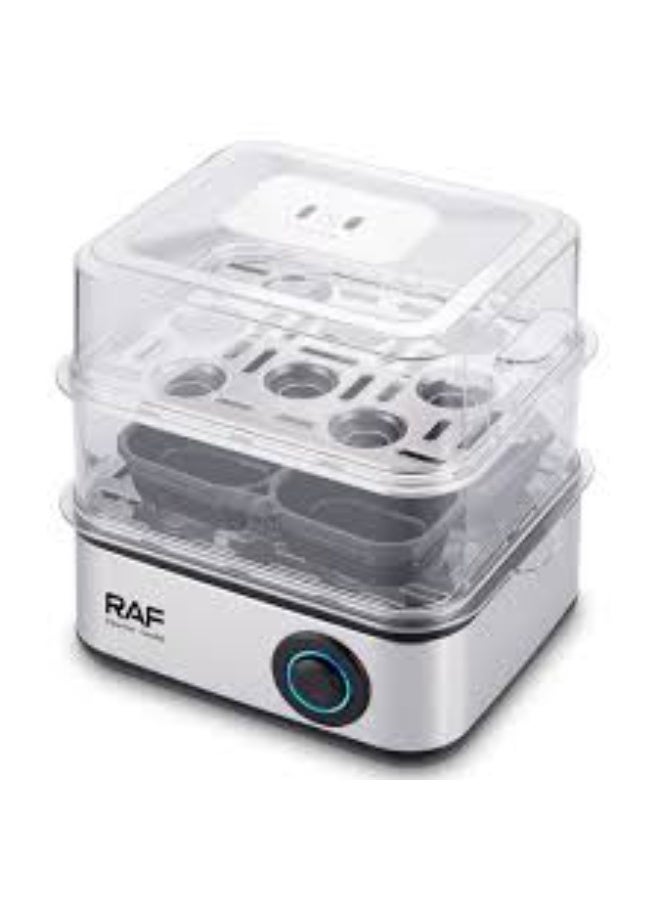 RAF R.0073 Electric Egg Boiler & Food Steamer, 2 Layer, 500W High Capacity Egg Cooker with One-Touch Operation for Eggs & Vegetables - Image 3