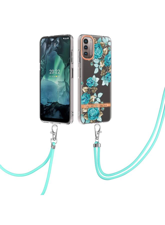 S-TOP Case For Nokia G21/G11 Flowers Series TPU Phone Case with Lanyard - Image 1