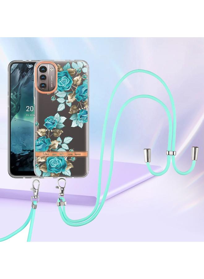 S-TOP Case For Nokia G21/G11 Flowers Series TPU Phone Case with Lanyard - Image 2
