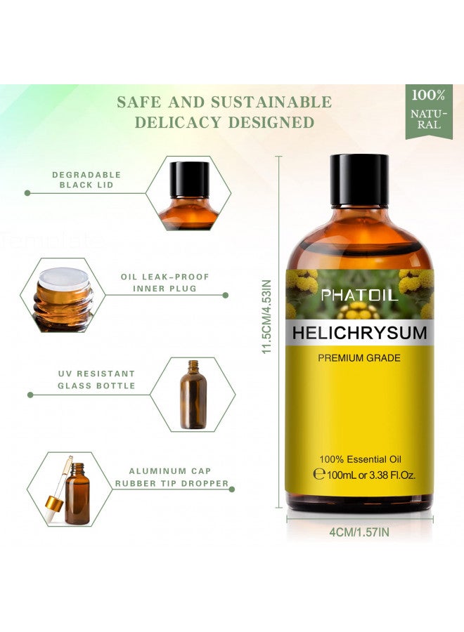 PHATOIL زيت أساسي هليكريسوم 3.38 أونصة سائلة، زيوت عطرية نقية من PHATOIL للناشر، المرطب، مثالي لصنع الصابون، الشموع، قنابل الاستحمام (100 مل) - Image 4