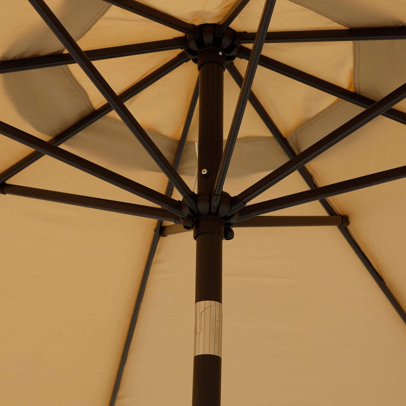 Blissun 9' Outdoor Patio Umbrella, Outdoor Table Umbrella, Yard Umbrella, Market Umbrella with 8 Sturdy Ribs, Push Button Tilt and Crank (Tan) - Image 3