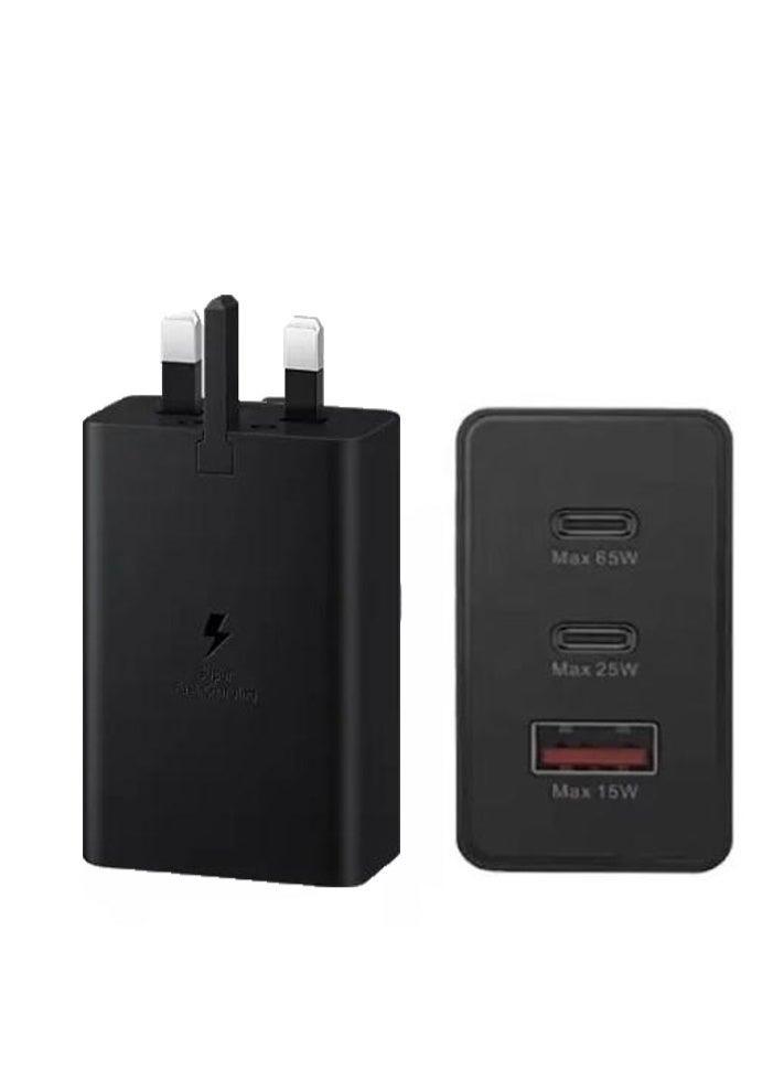 جوميلا شاحن USB C بقوة 65 واط لجهاز سامسونج جالاكسي S26 ألترا S26+ S25 ألترا لشحن فائق السرعة 3 منافذ لشاحن ل Lenovo/HP ل MacBook Pro Air لجهاز iPhone 17 16 15 Pro/iPad Pro كابل USB C بطول 3.28 قدم مضمن باللون الأسود - Image 5