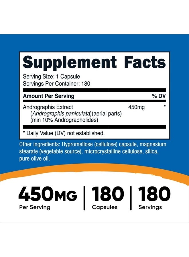 Nutricost Andrographis Extract 450mg, 180 Vegetarian Capsules - Non-GMO & Gluten Free - Image 2