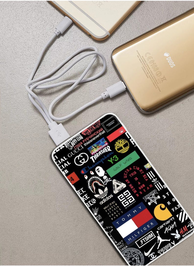 Theodor - 10,000 mAh Super Fast Charging Ultra Compact Power Bank with Quick Charge & Power Delivery, Portable Charger For iPhone and Android Logo Collage - Image 1