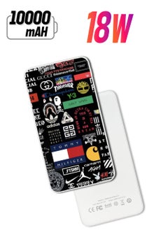 10,000 mAh Super Fast Charging Ultra Compact Power Bank with Quick Charge & Power Delivery, Portable Charger For iPhone and Android Logo Collage