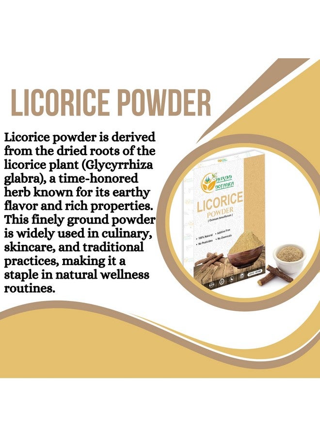 Herbs Botanica Licorice Powder 100% Pure & Natural Licorice Root Powder for Herbal Tea, Skin Care, & DIY Beauty Natural Licorice Root Supplement 5.3 oz Resealable Pack - Image 2