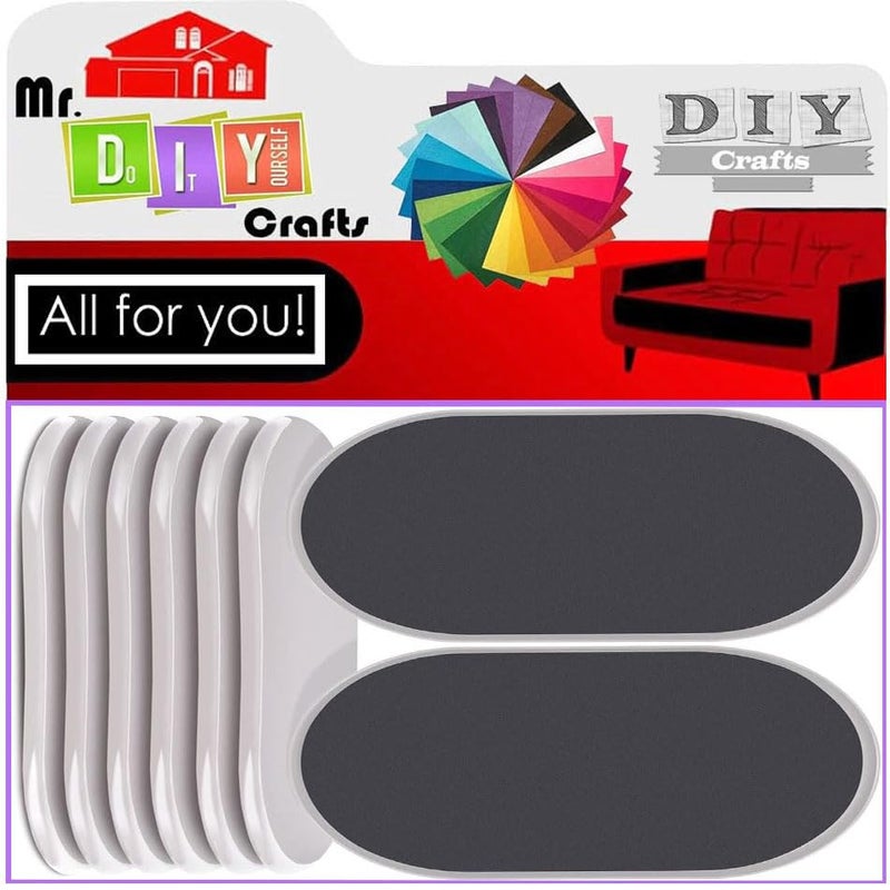 Do It Yourself 4-Pack Large Oval Felt Furniture Sliders, 9-1/2" x 5-3/4" Thick, Reusable, Hardwood, Tile Polished Concrete Wood Floors Indoor Outdoor Home Office, Bedroom Restaurants Easy Glide Furniture Movers (4) - Image 1