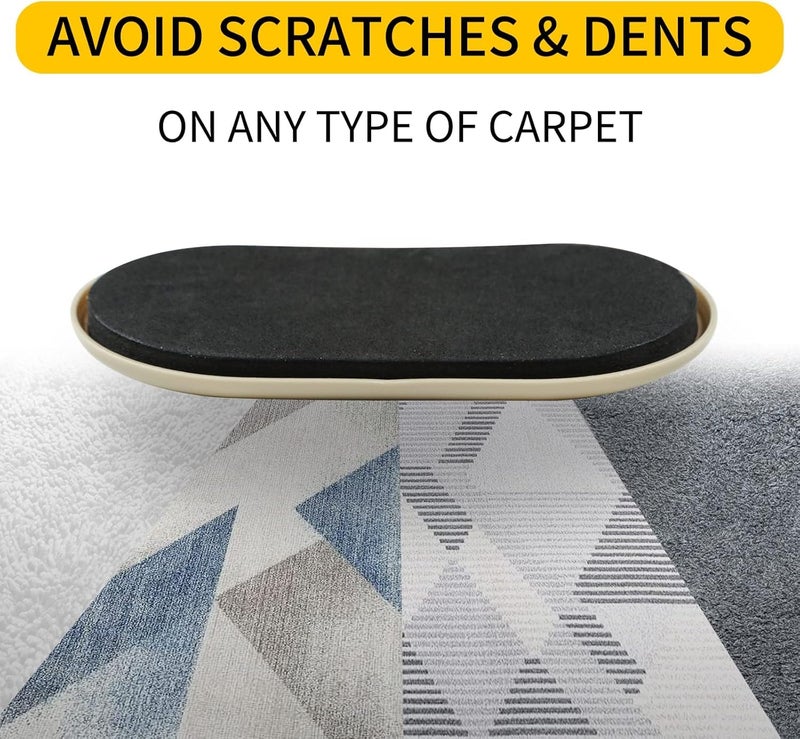 Do It Yourself 4-Pack Large Oval Felt Furniture Sliders, 9-1/2" x 5-3/4" Thick, Reusable, Hardwood, Tile Polished Concrete Wood Floors Indoor Outdoor Home Office, Bedroom Restaurants Easy Glide Furniture Movers (4) - Image 3
