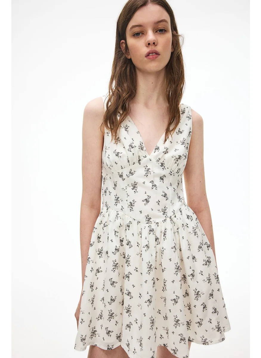 H&M Flared-Skirt Cotton Dress