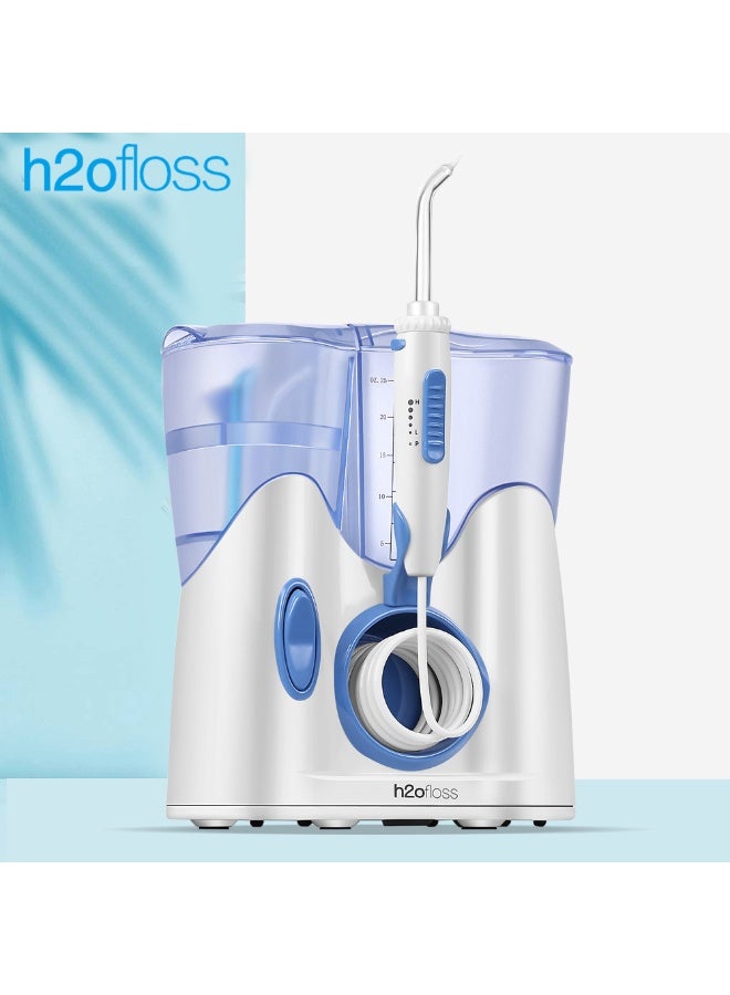 H2ofloss Countertop Water Dental Flosser, Stationary Oral Irrigator for Teeth, Braces, Rechargeable & IPX7 Waterproof Teeth Cleaner for Home white - Image 2
