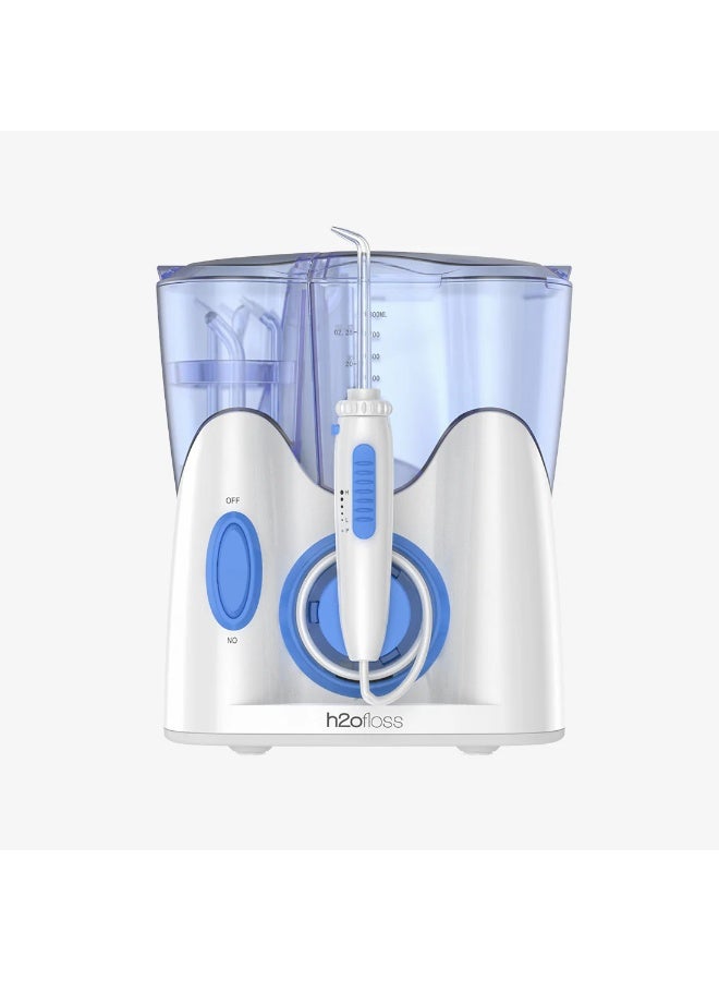 H2ofloss Countertop Water Dental Flosser, Stationary Oral Irrigator for Teeth, Braces, Rechargeable & IPX7 Waterproof Teeth Cleaner for Home white - Image 1