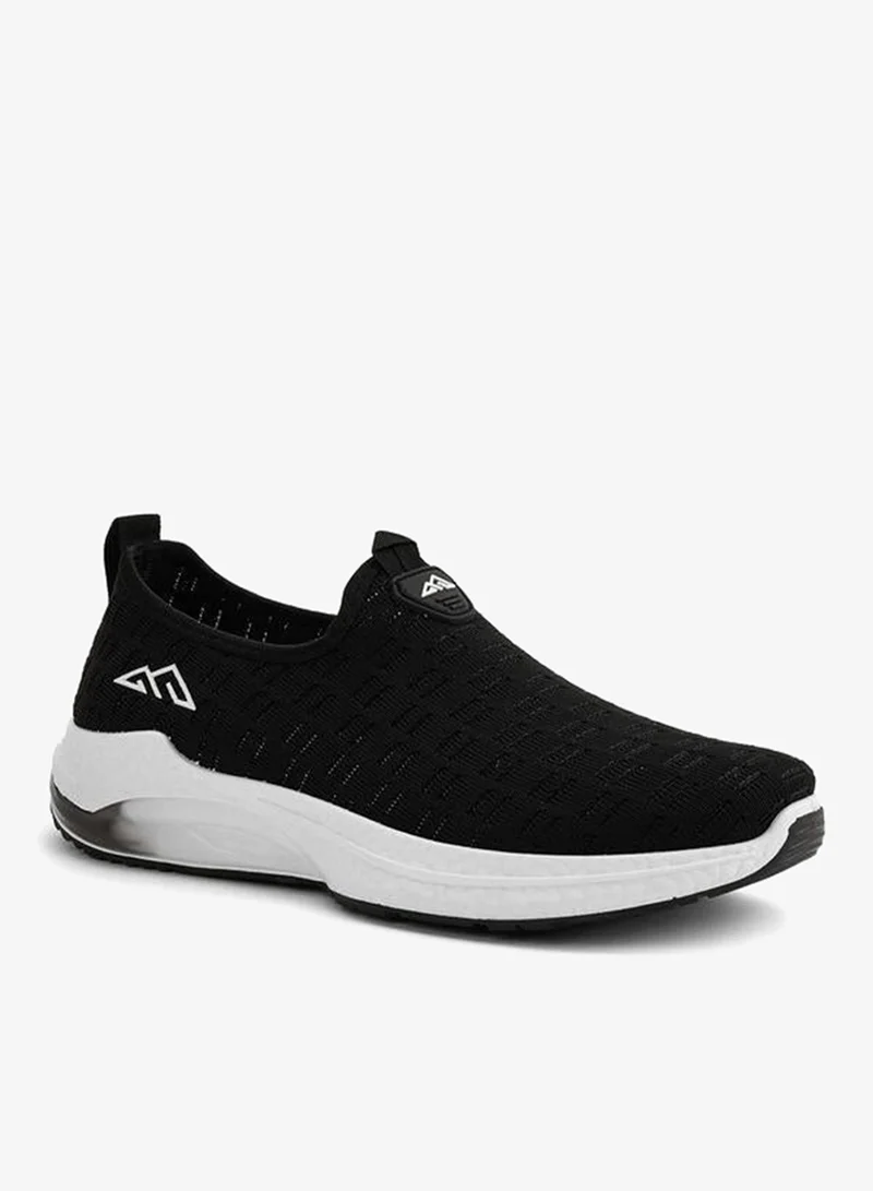 Textured Slip-On Sports Shoes With Pull Tab