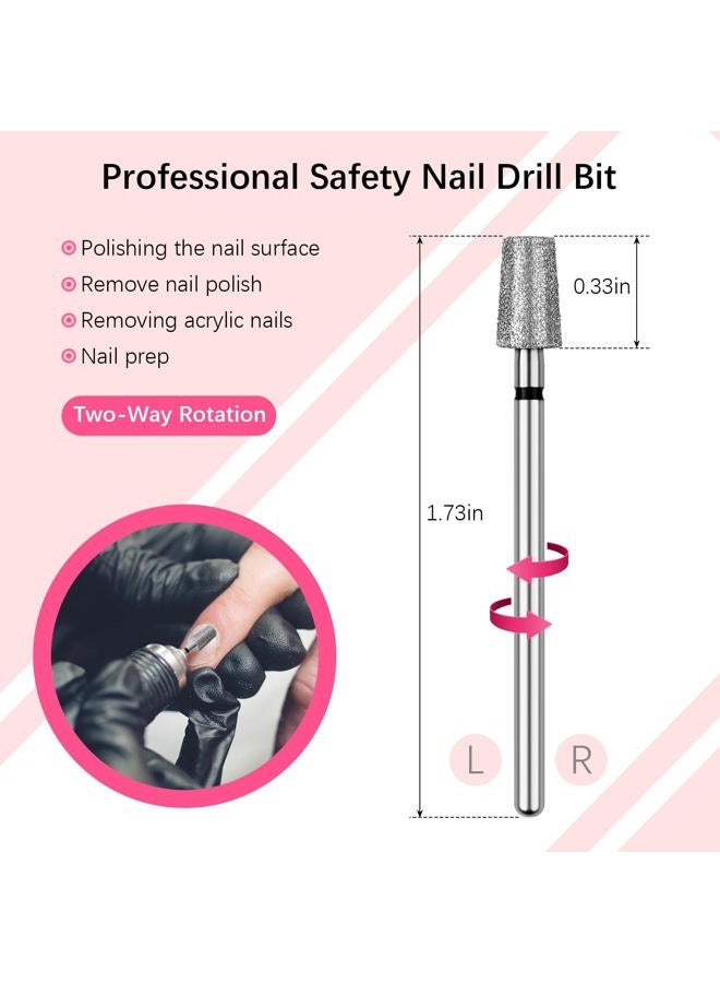 Rolybag Cuticle Nail Drill Bits Tapered Barrel Cuticle Drill Bit for Nail Diamond Drill Bits 3/32” Professional Safety Cuticle Clean Drill for Electric Remove Cuticle Dead Skin Manicure Tools (Coarse) - Image 2
