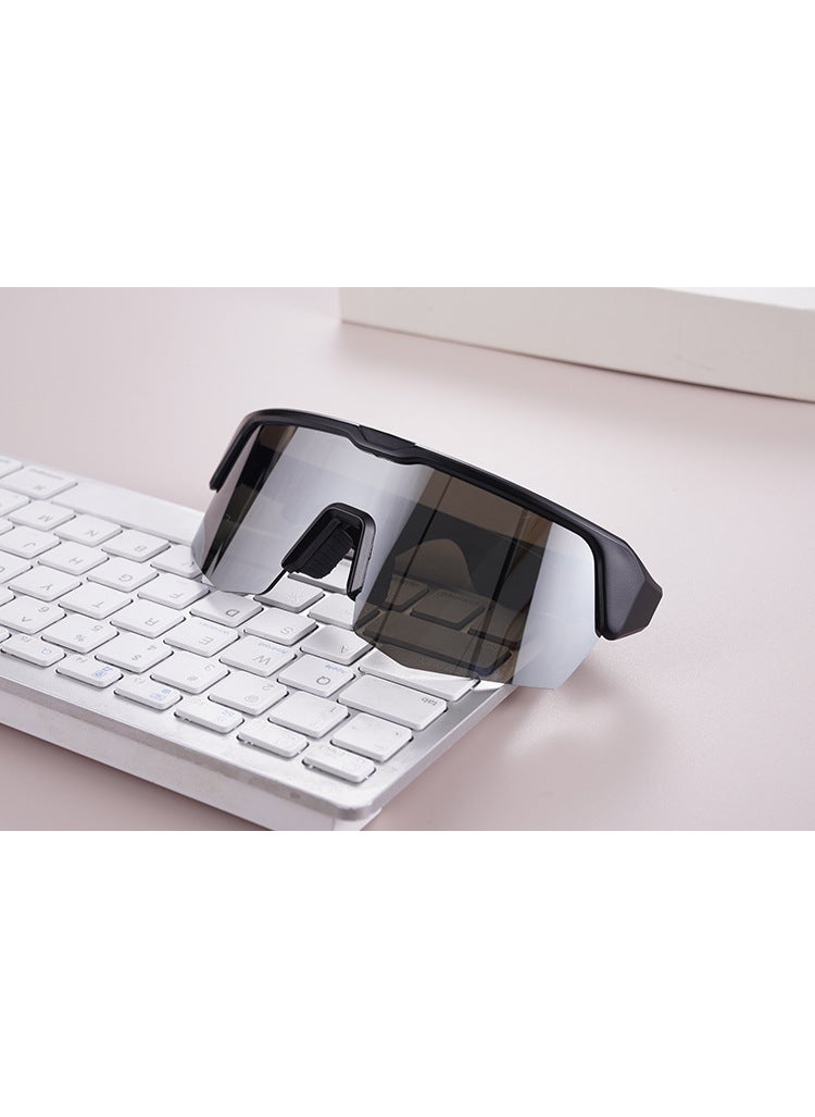 Generic Smart Sports Glasses Bluetooth UV Protection silver plating 