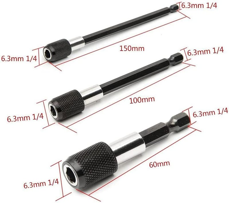 1/4 Inch Hex Shank Magnetic Screwdriver Bit Holder, Hex Shank Quick Change Drill Extension Bit Set 2 - Image 3