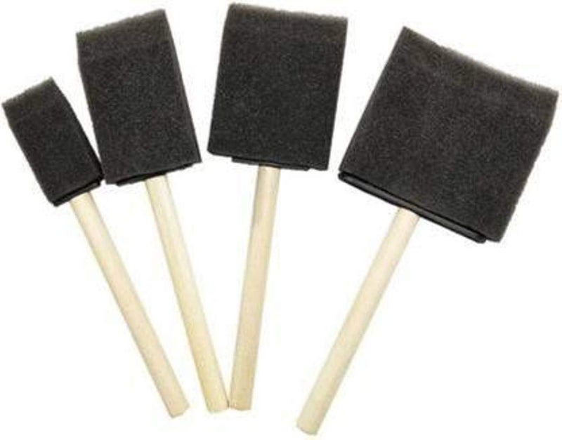 chrome مجموعة فرش إسفنجية سوداء من كروم للرسم، والفنون، ومشاريع الحرف اليدوية (عبوة من 4 فرش إسفنجية مسطحة) - Image 2