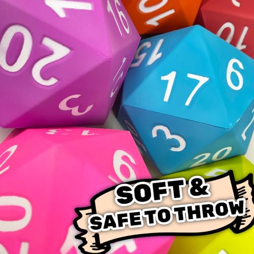 KESS Giant D20 Foam Dice Oversized 20Sided Dice for RPG and Collectors 6 Vibrant Colors Perfect for Outdoor Fun in Backyard Pool Beach Ages 6 Purple - Image 5