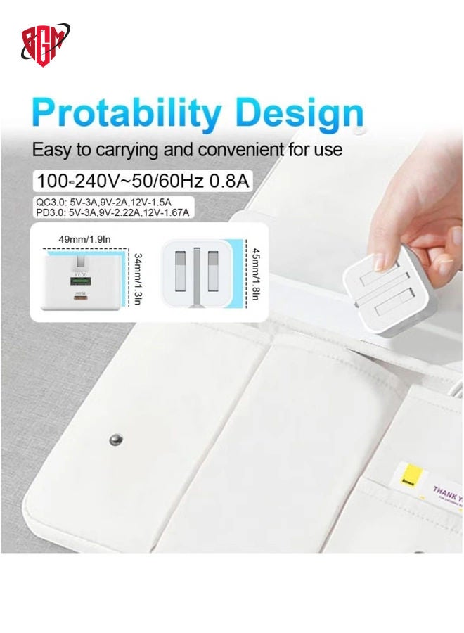 BGM USB C Charger 20W Fast Charge Wall Plug, 2 Ports PD&QC 3.0 Fast Charger Plug Compatible for iPhone 13/13 Pro 12/12 Pro/12 Pro Max/11/XS/XR, iPad, Galaxy, Huawei etc  - Image 3