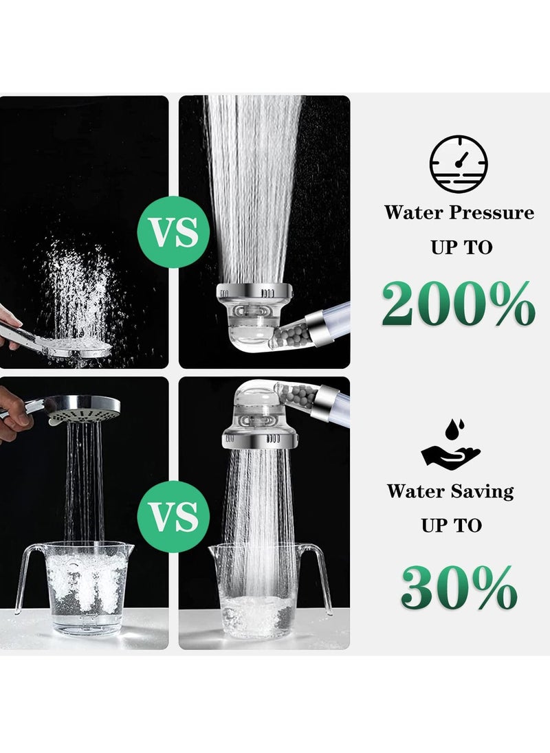 Gonice - Ionic Shower Head, 3 Modes High Pressure Handheld Showerhead, Water Saving Filtered Shower Head with PP Cotton Filter and Extra Filter Stones, Easy Install - Image 1