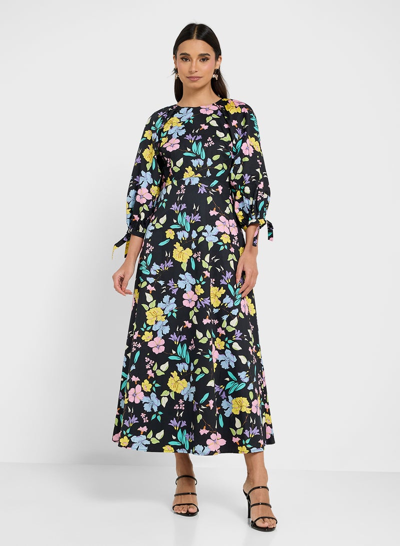 Oasis Floral Print Midi Dress - Image 4