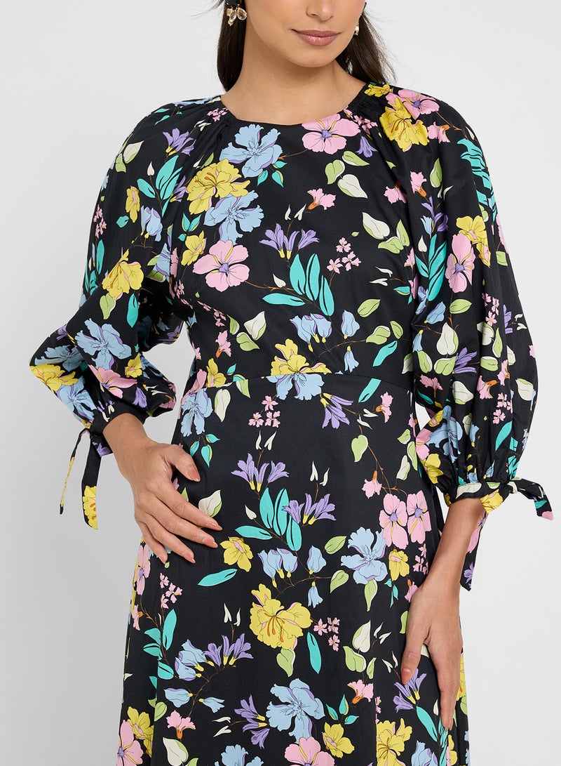 Oasis Floral Print Midi Dress - Image 3