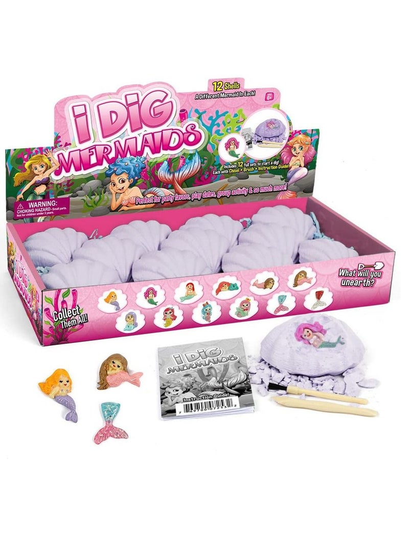 12Pcs Dig Mermaid Kit Science Crafts Gifts for Boys Girls Egg Toys for Kids Break Open 12 Unique Surprise Mermaid From Shells - Image 1