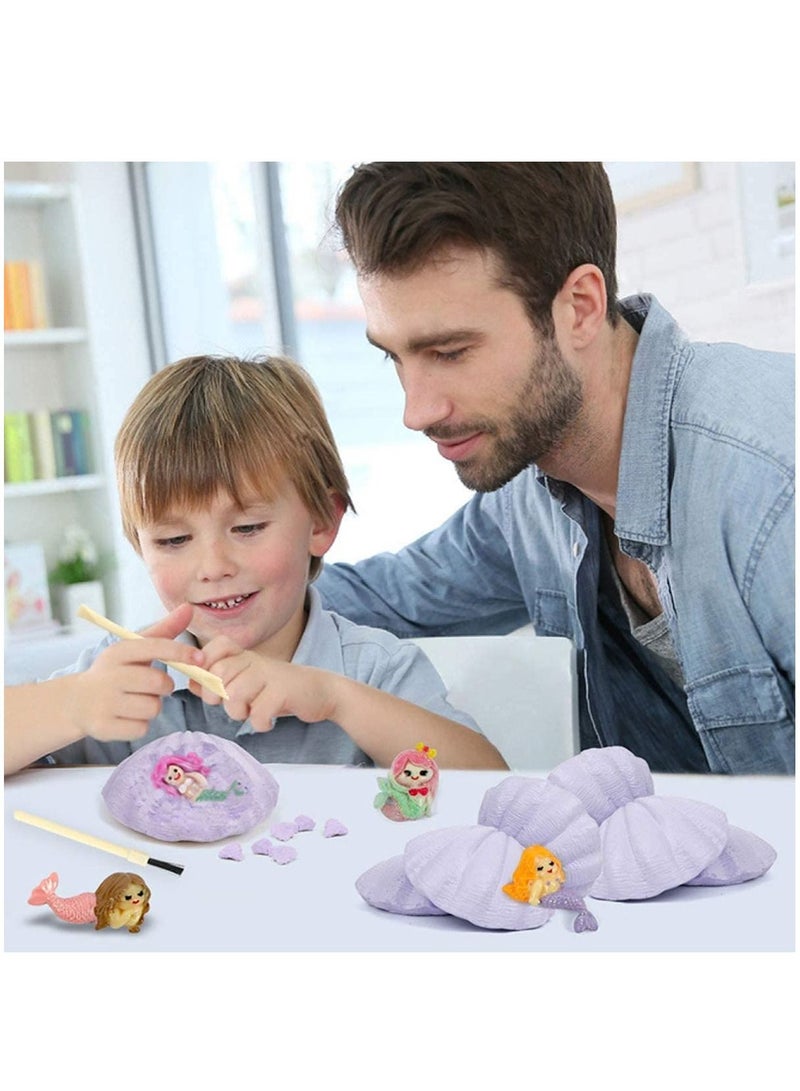 12Pcs Dig Mermaid Kit Science Crafts Gifts for Boys Girls Egg Toys for Kids Break Open 12 Unique Surprise Mermaid From Shells - Image 2