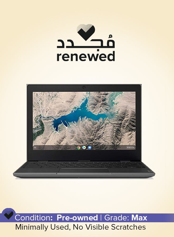 لينوفو تم تجديده - كمبيوتر محمول 100e Chromebook بشاشة مقاس 11.6 بوصة ومعالج AMD A4/نظام تشغيل Chrome/ذاكرة وصول عشوائي سعة 4 جيجابايت/ذاكرة eMMC سعة 32 جيجابايت/راديون R4 مدمج أسود - Image 1