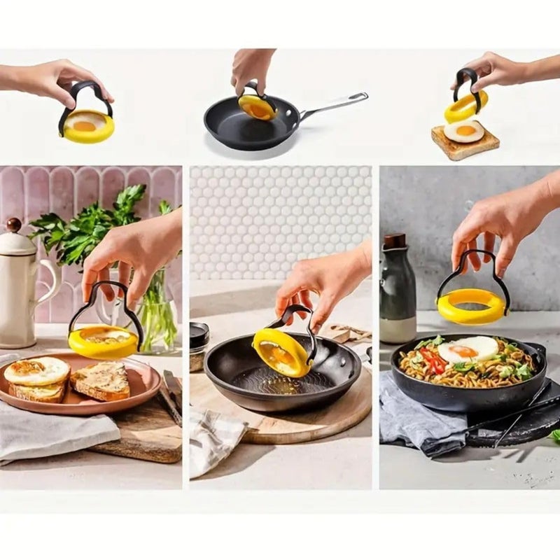 mriya MRIYA Silicone Fried Egg Rings Set, Round Mold for Pancakes, Breakfast Sandwich, Nonstick Egg Ring for Frying Eggs Kitchen Egg Fry Ring - Image 5