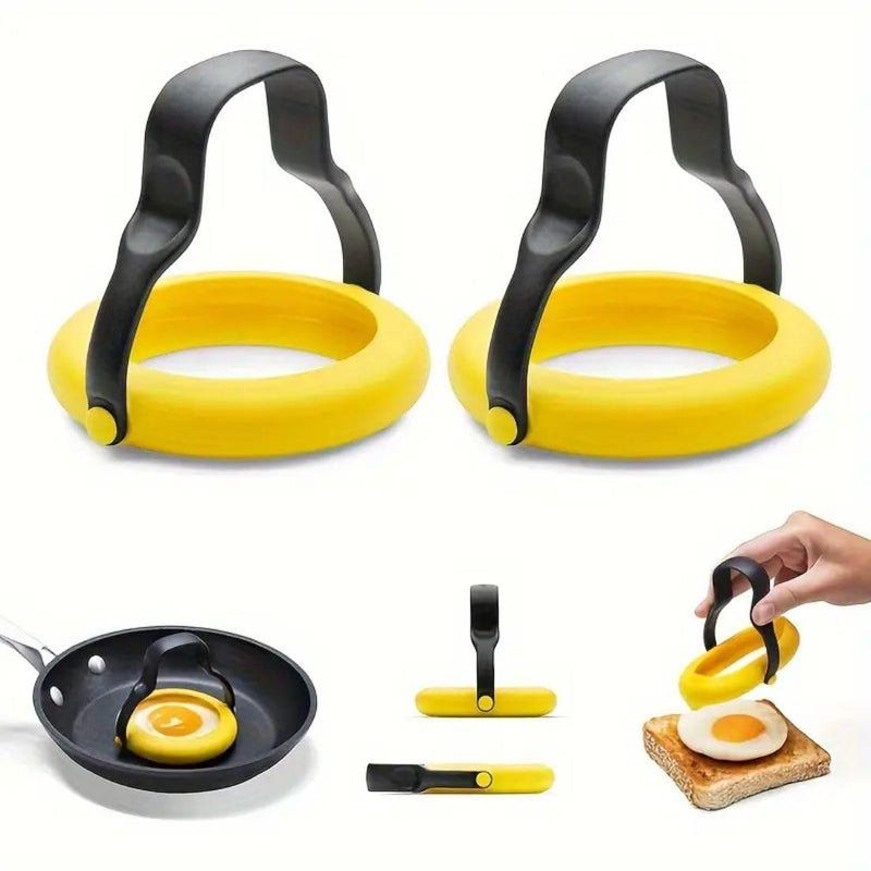 mriya MRIYA Silicone Fried Egg Rings Set, Round Mold for Pancakes, Breakfast Sandwich, Nonstick Egg Ring for Frying Eggs Kitchen Egg Fry Ring - Image 3