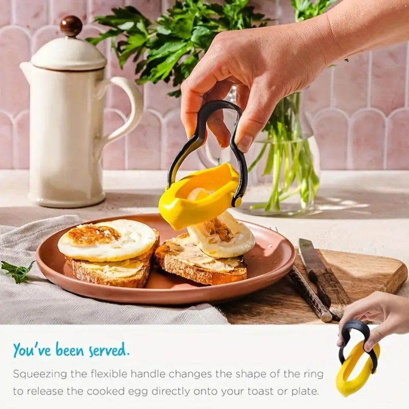 mriya MRIYA Silicone Fried Egg Rings Set, Round Mold for Pancakes, Breakfast Sandwich, Nonstick Egg Ring for Frying Eggs Kitchen Egg Fry Ring - Image 2