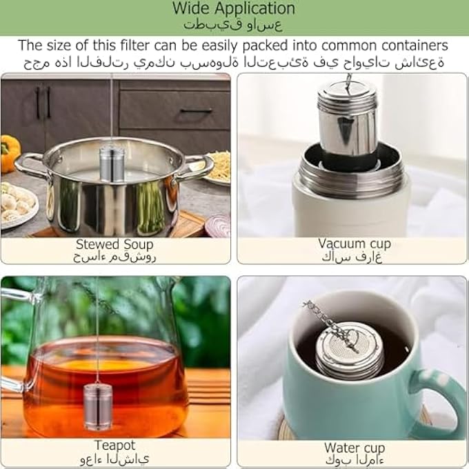 Gerui 2 Pcs Premium Stainless Steel Tea Strainers For Brewing Loose TeaSpicesSeasonings Teapot CupsStainless Steel Tea Diffuser With ChainsClassic Metal Mesh Tea Filter For Cups Mugs Teapots - Image 5