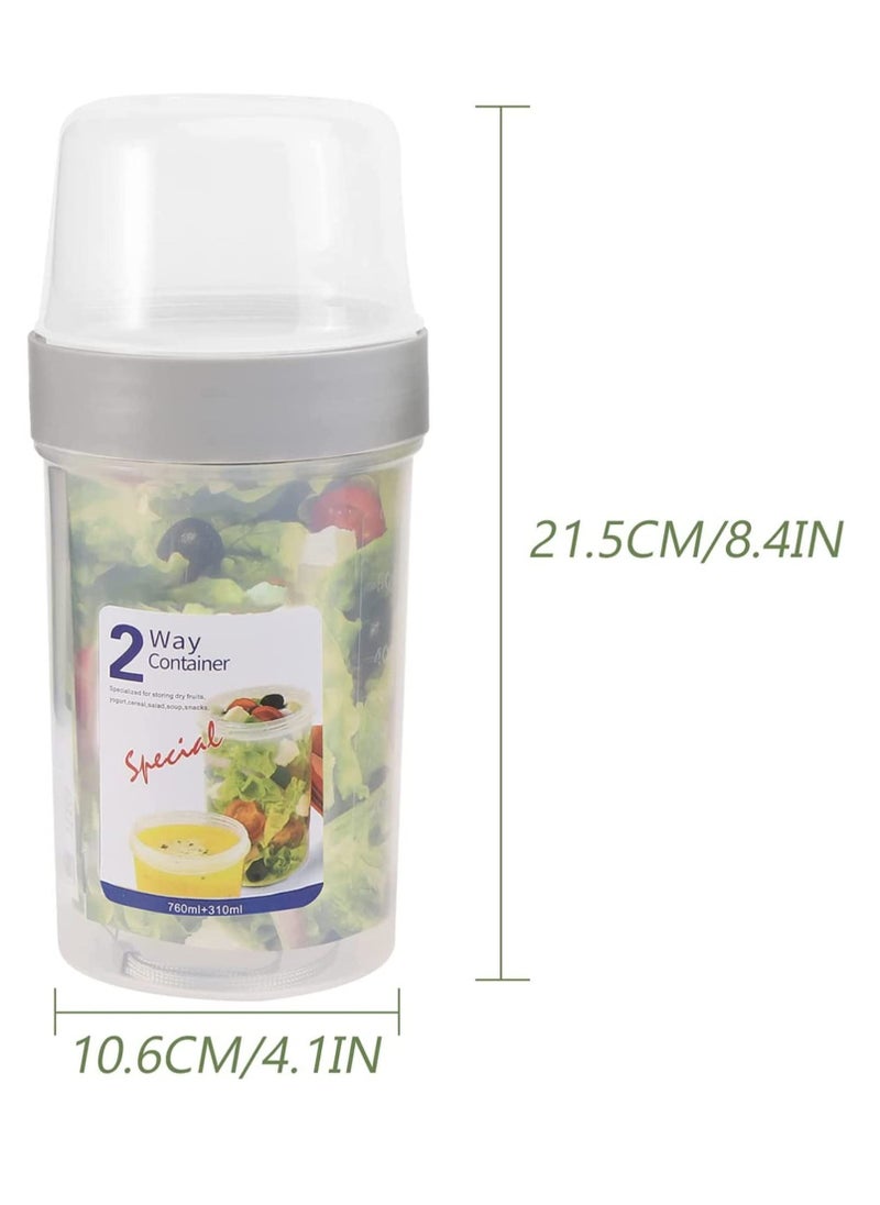 Y&D - Cereal and Milk Container on the Go Double Layer Hiking Food Snack Cup Camping RV Storage Organization Crunch Yogurt - Image 1