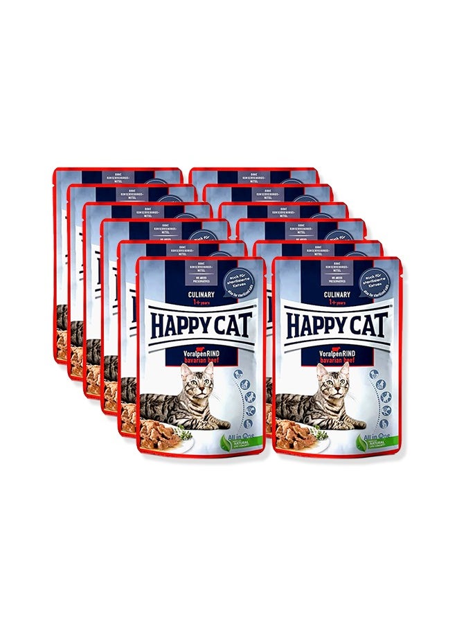 HAPPY CAT Culinary Bavarian Beef Wet Food For Cat - 12X85G  - Image 1