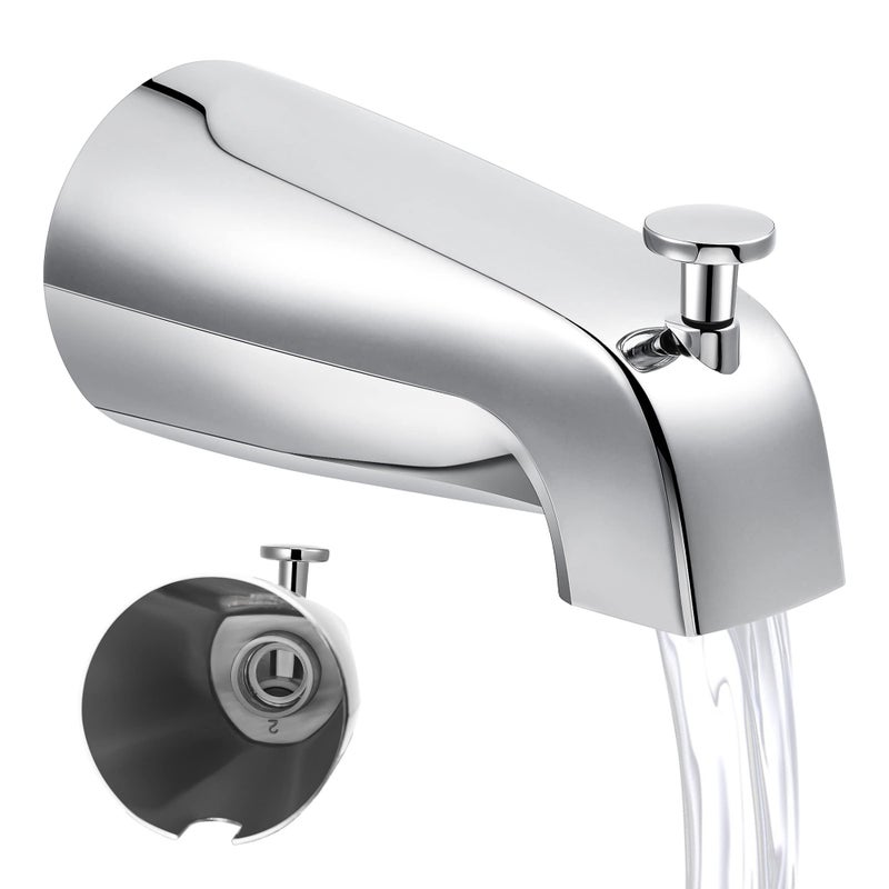Dreyoo 5 14 Inch Bathroom Tub Spout Compatible with Westbrass E531D1F62 Fits Wall Front Mount Tub Spout with Shower Diverter 12 IPS Inside Thread Bathtub Faucet Chrome - Image 2