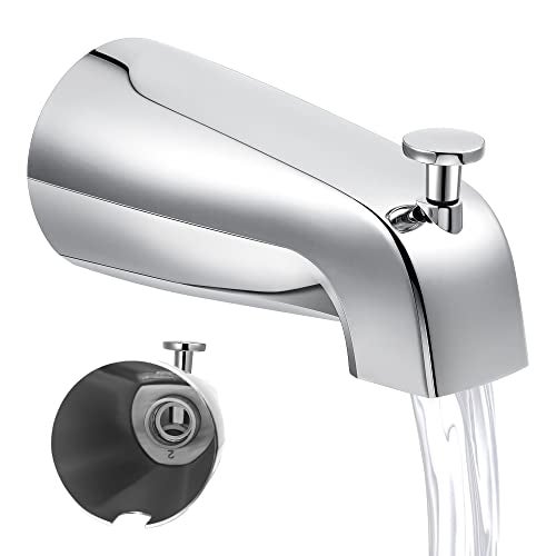 Dreyoo 5 14 Inch Bathroom Tub Spout Compatible with Westbrass E531D1F62 Fits Wall Front Mount Tub Spout with Shower Diverter 12 IPS Inside Thread Bathtub Faucet Chrome - Image 1